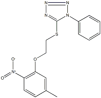 5-[(2-{2-nitro-5-methylphenoxy}ethyl)sulfanyl]-1-phenyl-1H-tetraazole|