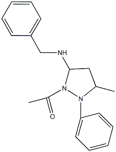 2-acetyl-N-benzyl-5-methyl-1-phenyl-3-pyrazolidinamine 化学構造式