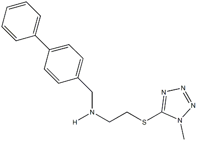 N-([1,1'-biphenyl]-4-ylmethyl)-N-{2-[(1-methyl-1H-tetraazol-5-yl)sulfanyl]ethyl}amine Structure