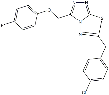 [6-(4-chlorobenzyl)[1,2,4]triazolo[3,4-b][1,3,4]thiadiazol-3-yl]methyl 4-fluorophenyl ether 结构式