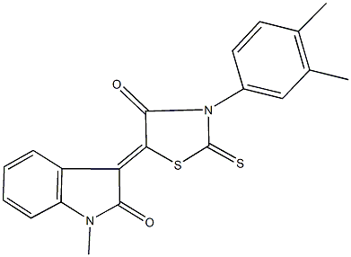 3-[3-(3,4-dimethylphenyl)-4-oxo-2-thioxo-1,3-thiazolidin-5-ylidene]-1-methyl-1,3-dihydro-2H-indol-2-one