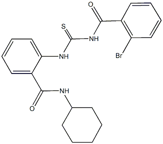 2-({[(2-bromobenzoyl)amino]carbothioyl}amino)-N-cyclohexylbenzamide Struktur