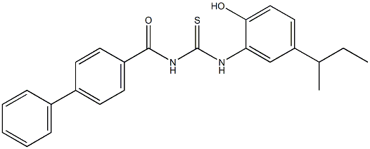 4-({[(5-sec-butyl-2-hydroxyanilino)carbothioyl]amino}carbonyl)-1,1'-biphenyl Structure