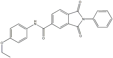 N-(4-ethoxyphenyl)-1,3-dioxo-2-phenyl-5-isoindolinecarboxamide 化学構造式