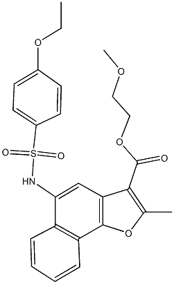 2-methoxyethyl 5-{[(4-ethoxyphenyl)sulfonyl]amino}-2-methylnaphtho[1,2-b]furan-3-carboxylate 结构式