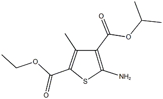 2-ethyl 4-isopropyl 5-amino-3-methyl-2,4-thiophenedicarboxylate 化学構造式