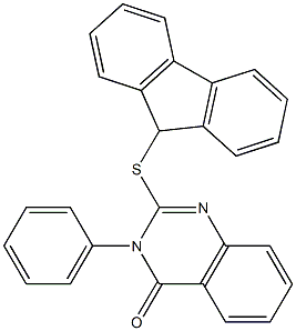 2-(9H-fluoren-9-ylsulfanyl)-3-phenyl-4(3H)-quinazolinone,,结构式