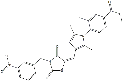  methyl 4-{3-[(3-{3-nitrobenzyl}-2,4-dioxo-1,3-thiazolidin-5-ylidene)methyl]-2,5-dimethyl-1H-pyrrol-1-yl}-3-methylbenzoate