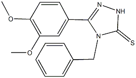 4-benzyl-5-(3,4-dimethoxyphenyl)-2,4-dihydro-3H-1,2,4-triazole-3-thione Struktur