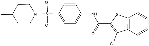  3-chloro-N-{4-[(4-methylpiperidin-1-yl)sulfonyl]phenyl}-1-benzothiophene-2-carboxamide