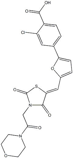 2-chloro-4-[5-({3-[2-(4-morpholinyl)-2-oxoethyl]-2,4-dioxo-1,3-thiazolidin-5-ylidene}methyl)-2-furyl]benzoic acid