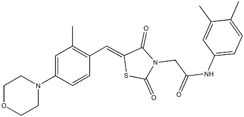 N-(3,4-dimethylphenyl)-2-{5-[2-methyl-4-(4-morpholinyl)benzylidene]-2,4-dioxo-1,3-thiazolidin-3-yl}acetamide Structure