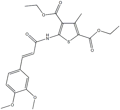 diethyl 5-{[3-(3,4-dimethoxyphenyl)acryloyl]amino}-3-methyl-2,4-thiophenedicarboxylate 结构式