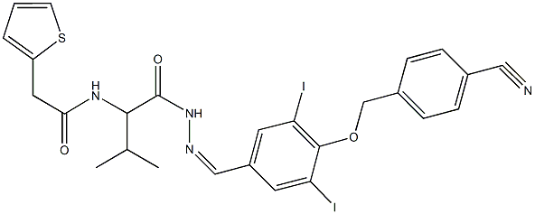 N-{1-[(2-{4-[(4-cyanobenzyl)oxy]-3,5-diiodobenzylidene}hydrazino)carbonyl]-2-methylpropyl}-2-(2-thienyl)acetamide