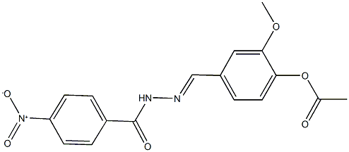 4-(2-{4-nitrobenzoyl}carbohydrazonoyl)-2-methoxyphenyl acetate Structure