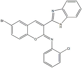 N-[3-(1H-benzimidazol-2-yl)-6-bromo-2H-chromen-2-ylidene]-2-chloroaniline Struktur