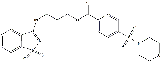 3-[(1,1-dioxido-1,2-benzisothiazol-3-yl)amino]propyl 4-(4-morpholinylsulfonyl)benzoate Structure