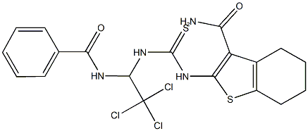  2-{[({2,2,2-trichloro-1-[(phenylcarbonyl)amino]ethyl}amino)carbothioyl]amino}-4,5,6,7-tetrahydro-1-benzothiophene-3-carboxamide