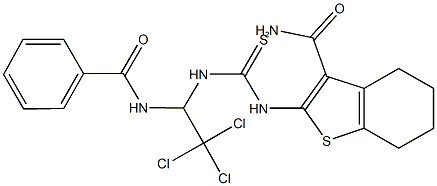 2-{[({2,2,2-trichloro-1-[(phenylcarbonyl)amino]ethyl}amino)carbothioyl]amino}-4,5,6,7-tetrahydro-1-benzothiophene-3-carboxamide