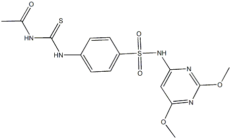 4-{[(acetylamino)carbothioyl]amino}-N-(2,6-dimethoxy-4-pyrimidinyl)benzenesulfonamide,,结构式