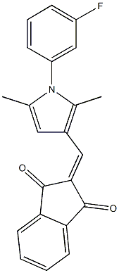 2-{[1-(3-fluorophenyl)-2,5-dimethyl-1H-pyrrol-3-yl]methylene}-1H-indene-1,3(2H)-dione,,结构式