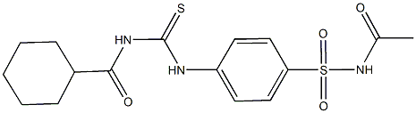 N-acetyl-4-({[(cyclohexylcarbonyl)amino]carbothioyl}amino)benzenesulfonamide Structure