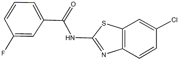 N-(6-chloro-1,3-benzothiazol-2-yl)-3-fluorobenzamide,,结构式