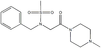 N-benzyl-N-[2-(4-methyl-1-piperazinyl)-2-oxoethyl]methanesulfonamide Struktur