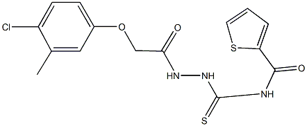 N-({2-[(4-chloro-3-methylphenoxy)acetyl]hydrazino}carbothioyl)-2-thiophenecarboxamide 结构式