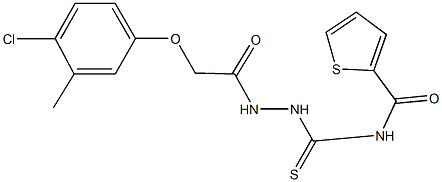 N-({2-[(4-chloro-3-methylphenoxy)acetyl]hydrazino}carbothioyl)-2-thiophenecarboxamide 化学構造式