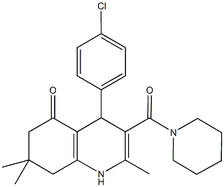 4-(4-chlorophenyl)-2,7,7-trimethyl-3-(1-piperidinylcarbonyl)-4,6,7,8-tetrahydro-5(1H)-quinolinone Structure