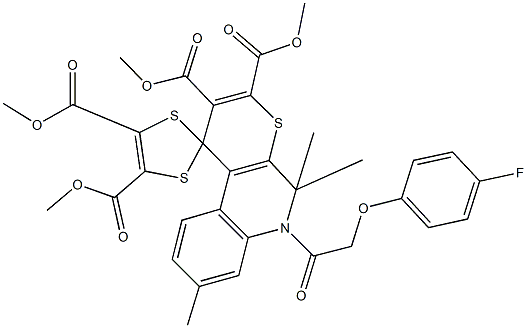  tetramethyl 6'-[(4-fluorophenoxy)acetyl]-5',5',8'-trimethyl-5',6'-dihydrospiro[1,3-dithiole-2,1'-(1'H)-thiopyrano[2,3-c]quinoline]-2',3',4,5-tetracarboxylate