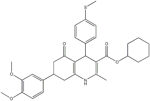 cyclohexyl 7-(3,4-dimethoxyphenyl)-2-methyl-4-[4-(methylsulfanyl)phenyl]-5-oxo-1,4,5,6,7,8-hexahydro-3-quinolinecarboxylate