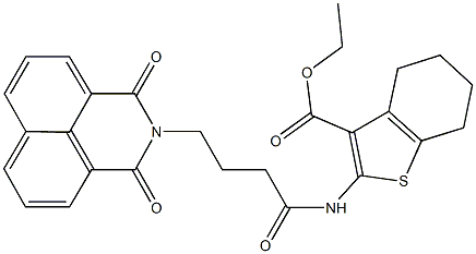  ethyl 2-{[4-(1,3-dioxo-1H-benzo[de]isoquinolin-2(3H)-yl)butanoyl]amino}-4,5,6,7-tetrahydro-1-benzothiophene-3-carboxylate