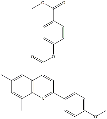 4-(methoxycarbonyl)phenyl 2-(4-methoxyphenyl)-6,8-dimethyl-4-quinolinecarboxylate Struktur