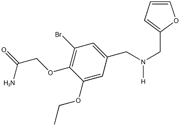 2-(2-bromo-6-ethoxy-4-{[(2-furylmethyl)amino]methyl}phenoxy)acetamide Struktur