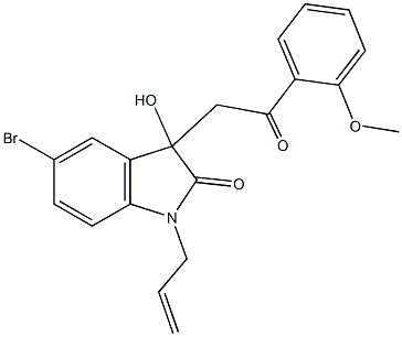 1-allyl-5-bromo-3-hydroxy-3-[2-(2-methoxyphenyl)-2-oxoethyl]-1,3-dihydro-2H-indol-2-one Structure