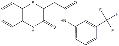 2-(3-oxo-3,4-dihydro-2H-1,4-benzothiazin-2-yl)-N-[3-(trifluoromethyl)phenyl]acetamide,,结构式