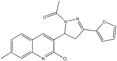 3-[1-acetyl-3-(2-furyl)-4,5-dihydro-1H-pyrazol-5-yl]-2-chloro-7-methylquinoline Structure