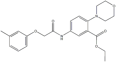 ethyl 5-{[(3-methylphenoxy)acetyl]amino}-2-(4-morpholinyl)benzoate 化学構造式