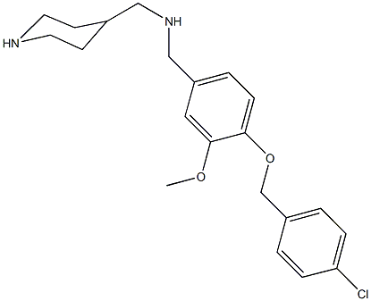 N-{4-[(4-chlorobenzyl)oxy]-3-methoxybenzyl}-N-(4-piperidinylmethyl)amine,,结构式