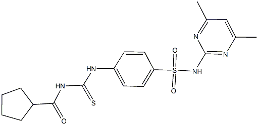 4-({[(cyclopentylcarbonyl)amino]carbothioyl}amino)-N-(4,6-dimethyl-2-pyrimidinyl)benzenesulfonamide Struktur