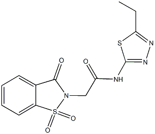 2-(1,1-dioxido-3-oxo-1,2-benzisothiazol-2(3H)-yl)-N-(5-ethyl-1,3,4-thiadiazol-2-yl)acetamide Structure