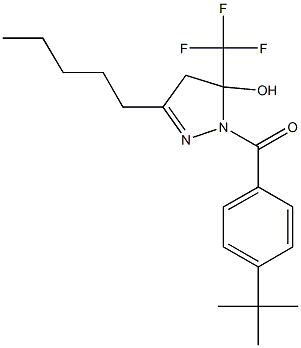 1-{[4-(1,1-dimethylethyl)phenyl]carbonyl}-3-pentyl-5-(trifluoromethyl)-4,5-dihydro-1H-pyrazol-5-ol,,结构式