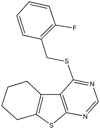 2-fluorobenzyl 5,6,7,8-tetrahydro[1]benzothieno[2,3-d]pyrimidin-4-yl sulfide Structure