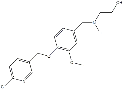 2-({4-[(6-chloro-3-pyridinyl)methoxy]-3-methoxybenzyl}amino)ethanol Struktur