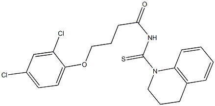 4-(2,4-dichlorophenoxy)-N-(3,4-dihydro-1(2H)-quinolinylcarbothioyl)butanamide,,结构式