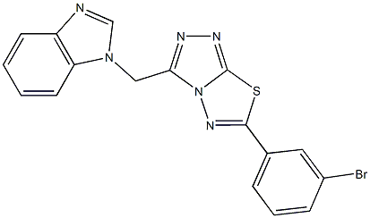 1-{[6-(3-bromophenyl)[1,2,4]triazolo[3,4-b][1,3,4]thiadiazol-3-yl]methyl}-1H-benzimidazole Structure