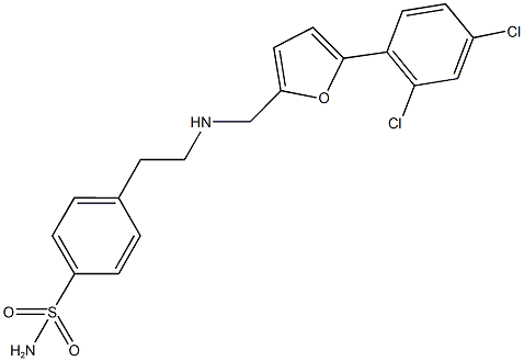 4-[2-({[5-(2,4-dichlorophenyl)-2-furyl]methyl}amino)ethyl]benzenesulfonamide Struktur