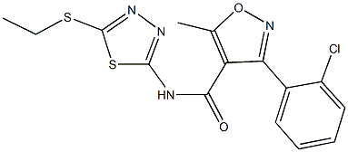 3-(2-chlorophenyl)-N-[5-(ethylsulfanyl)-1,3,4-thiadiazol-2-yl]-5-methyl-4-isoxazolecarboxamide